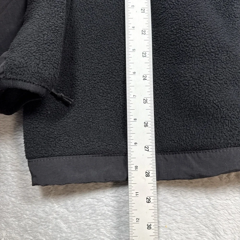 The North‎ Face Denali Jacket Men Large Black Contrast Zipper Red Logo